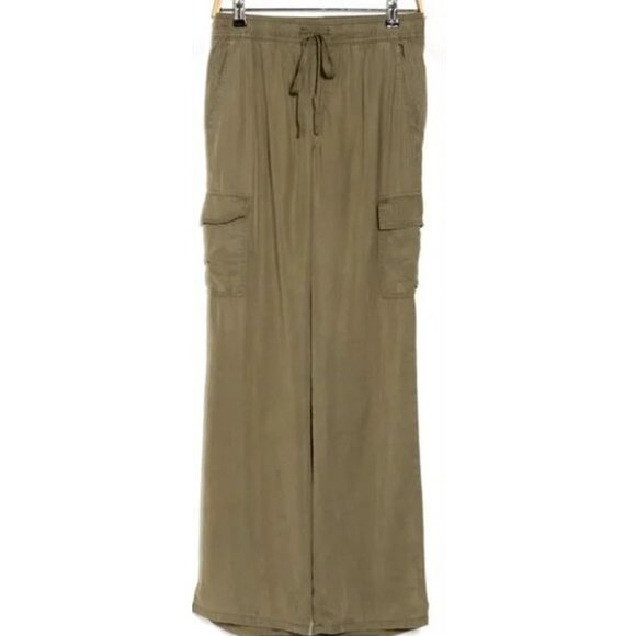Sanctuary Caravan Tencel Olive Green Pull On Cargo Pant Size Large - Picture 2 of 9